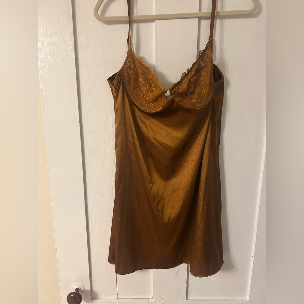 Forever 21 Brown Lace and CBR Red Lace Chemise Bundle - Picture 2 of 8